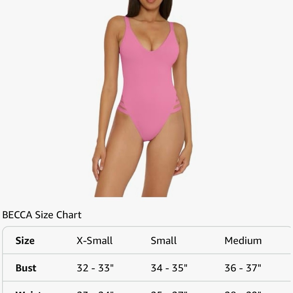 Becca Color Code Leg Inset One-Piece Swimsuit Small Pink New Retail $128 - Picture 4 of 4